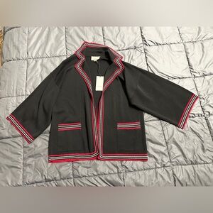 Gucci Black Striped Silk & Cotton Knit Cardigan M